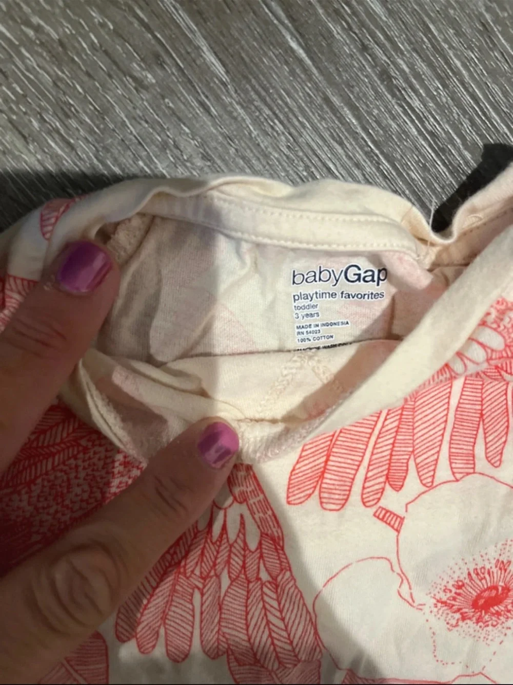 GAP babyGap Cream and Coral Bird Print Shirt with Old navy Jeggings